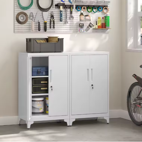 Metalen Opbergkast met 2 Deuren – Industriële Dossierkast 90 cm