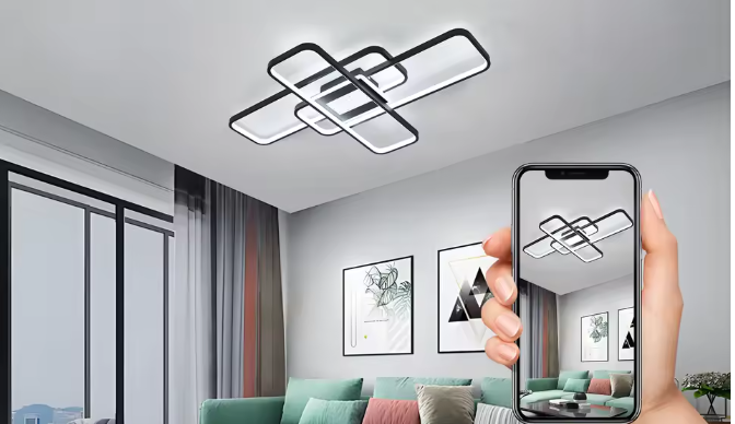 Moderne LED Plafondlamp – 56W Dimbaar met Afstandsbediening & App, 90 cm