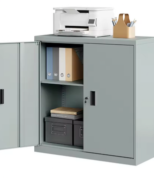Afsluitbare Metalen Archiefkast met In Hoogte Verstelbare Plank – Multifunctionele Kantoorkast 90 cm