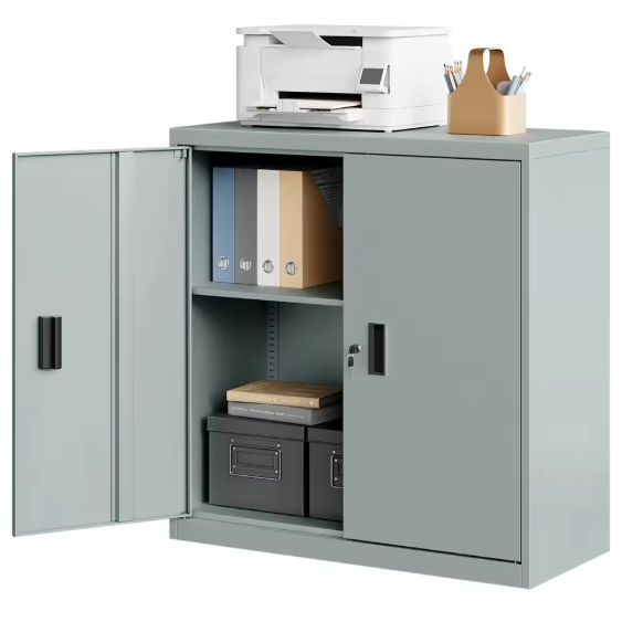 Afsluitbare Metalen Archiefkast met In Hoogte Verstelbare Plank – Multifunctionele Kantoorkast 90 cm