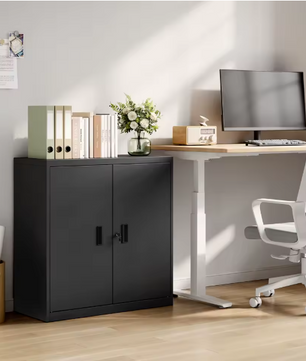 Afsluitbare Metalen Archiefkast met In Hoogte Verstelbare Plank – Multifunctionele Kantoorkast 90 cm