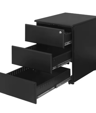 Metalen Mobiele Kantoorkast – 3 Laden, Afsluitbaar & Voorgemonteerd, met Wielen