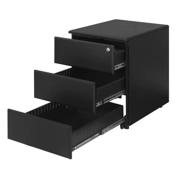 Metalen Mobiele Kantoorkast – 3 Laden, Afsluitbaar &amp; Voorgemonteerd, met Wielen