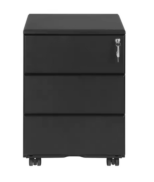 Metalen Mobiele Kantoorkast – 3 Laden, Afsluitbaar & Voorgemonteerd, met Wielen