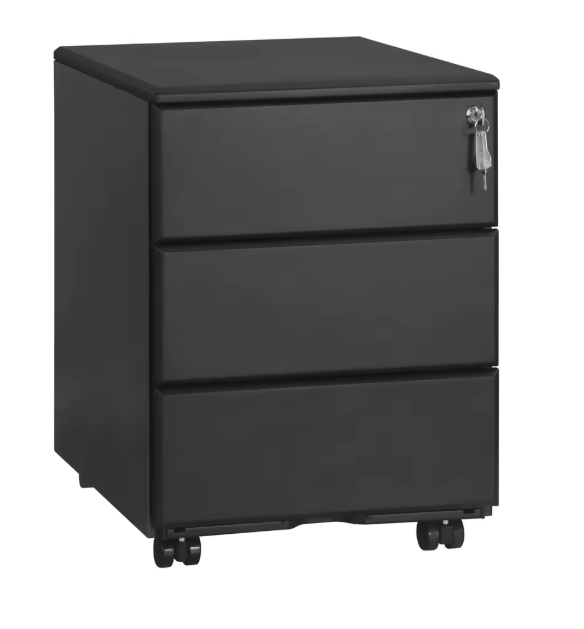 Metalen Mobiele Kantoorkast – 3 Laden, Afsluitbaar &amp; Voorgemonteerd, met Wielen