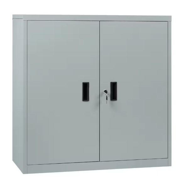 Afsluitbare Metalen Archiefkast – In Hoogte Verstelbare Plank, Kantoorkast met Dubbele Deuren, 90x92,5x40 cm