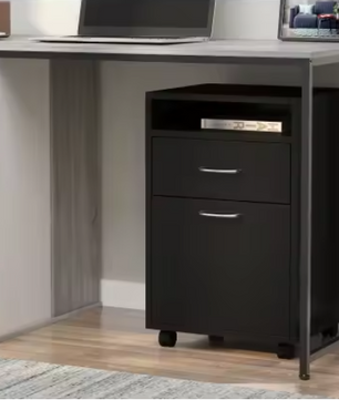 Archiefkast met Rolcontainer – Zwart – 40x35x60 cm – Functionele Opbergkast met Lade en Wielen voor Kantoor of Thuis