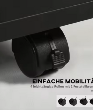 Archiefkast met Rolcontainer – Zwart – 40x35x60 cm – Functionele Opbergkast met Lade en Wielen voor Kantoor of Thuis