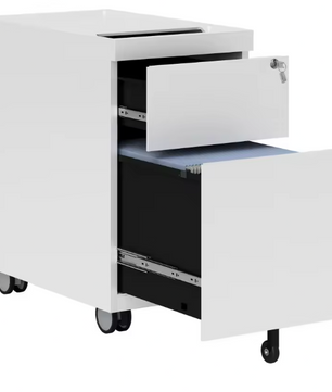 Verrijdbare Archiefkast met 3 Laden en Slot – Met Envelopopening – Metalen Kantoorkast 30x50x53,5 cm