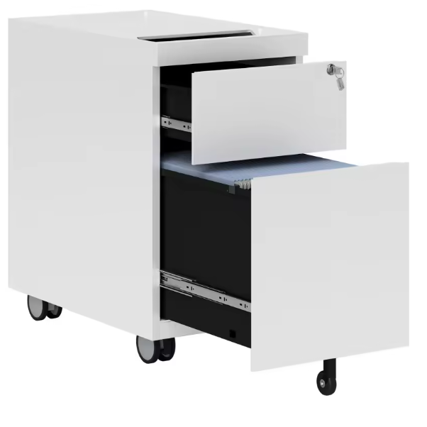 Verrijdbare Archiefkast met 3 Laden en Slot – Met Envelopopening – Metalen Kantoorkast 30x50x53,5 cm