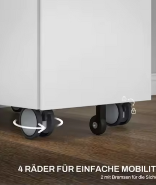 Verrijdbare Archiefkast met 3 Laden en Slot – Met Envelopopening – Metalen Kantoorkast 30x50x53,5 cm