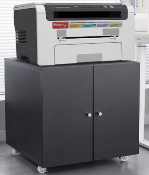 Metalen Printertafel met Opbergruimte – Mobiele Archiefkast met Deur & Verstelbare Plank