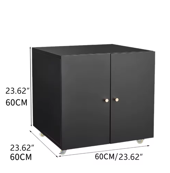 Metalen Printertafel met Opbergruimte – Mobiele Archiefkast met Deur &amp; Verstelbare Plank