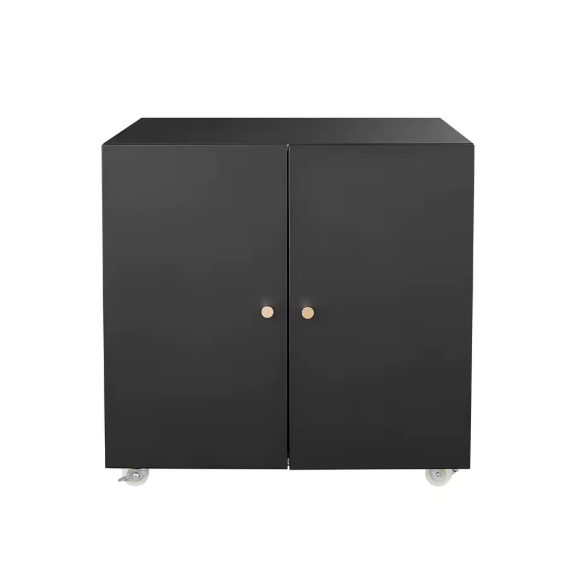 Metalen Printertafel met Opbergruimte – Mobiele Archiefkast met Deur &amp; Verstelbare Plank