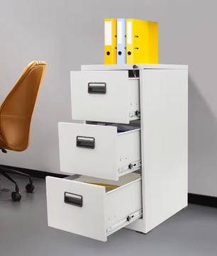 Afsluitbare Metalen Archiefkast met 3 Laden – Moderne Kantoorkast voor Documentenopslag