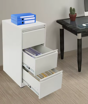 Afsluitbare Metalen Archiefkast met 3 Laden – Moderne Kantoorkast voor Documentenopslag