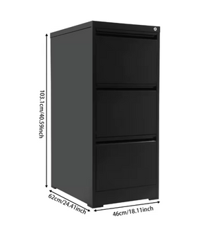 Afsluitbare Metalen Archiefkast met 3 Laden – Moderne Kantoorkast voor Documentenopslag