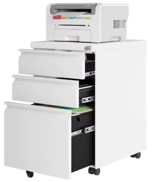 Afsluitbare Metalen Archiefkast met 3 Laden – Verrijdbare Kantoorcontainer met Wielen