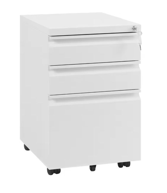 Afsluitbare Metalen Archiefkast met 3 Laden – Verrijdbare Kantoorcontainer met Wielen