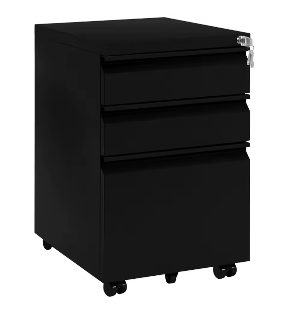 Afsluitbare Metalen Archiefkast met 3 Laden – Verrijdbare Kantoorcontainer met Wielen