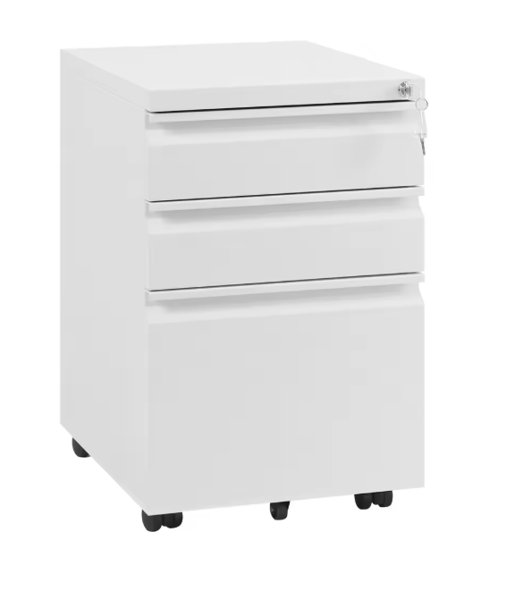 Afsluitbare Metalen Archiefkast met 3 Laden – Verrijdbare Kantoorcontainer met Wielen