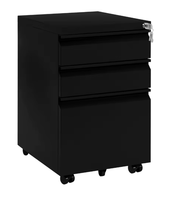 Afsluitbare Metalen Archiefkast met 3 Laden – Verrijdbare Kantoorcontainer met Wielen