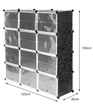 Schoenenkast met 48 Paar Capaciteit – Modulair Schoenenrek met 3 x 8 Niveaus voor Hal, Slaapkamer en Entree