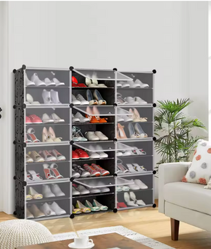 Schoenenkast met 48 Paar Capaciteit – Modulair Schoenenrek met 3 x 8 Niveaus voor Hal, Slaapkamer en Entree