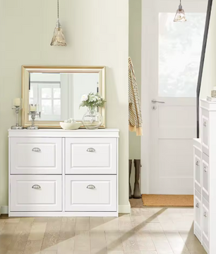 Schoenenkast met 4 Klapdeuren – Smalle Schoenenopberger met 8 Opbergvakken, Voor Hal en Entree, 105×83×24 cm