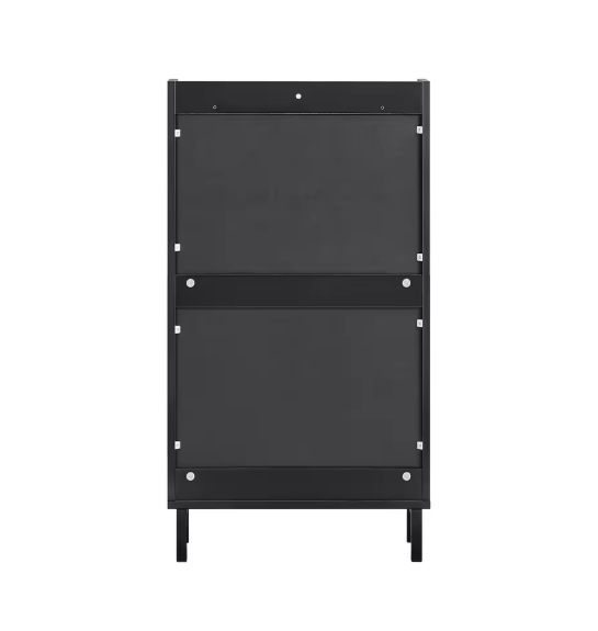 Schoenenkast met 2 Klapdeuren – Smal Schoenenrek met Opbergplateau, 50×90×19 cm