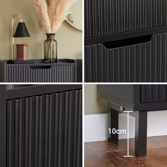 Schoenenkast met 2 Klapdeuren – Smal Schoenenrek met Opbergplateau, 50×90×19 cm