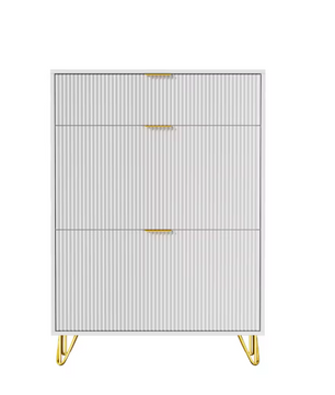 Schoenenkast met 3 Opvouwbare Lades en 2 Opbergvakken – Vrijstaand Schoenenmeubel met Bovenblad en Onderplank