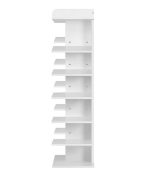 Witte Schoenenkast met 12 Vakken – Ruimtebesparend Hoog Schoenenrek van Hout voor Hal en Woonkamer