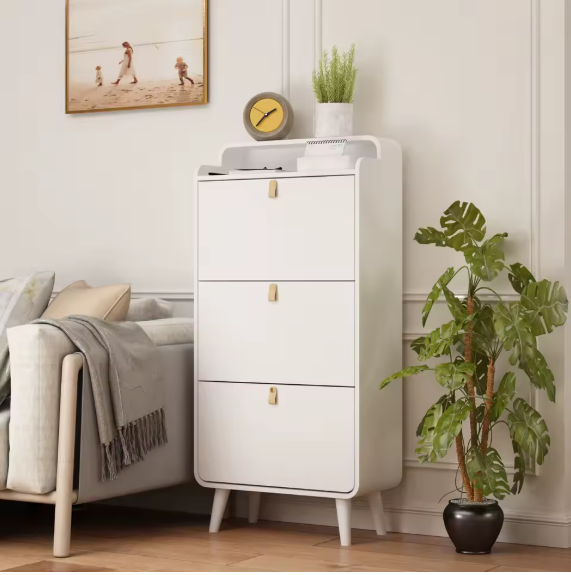 Schoenenkast met 3 Kantelladen – Vrijstaande Schoenenopberger voor Hal of Ingang