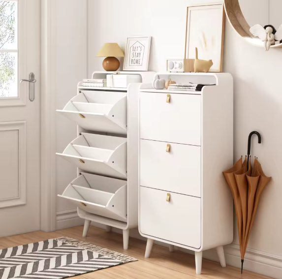 Schoenenkast met 3 Kantelladen – Vrijstaande Schoenenopberger voor Hal of Ingang