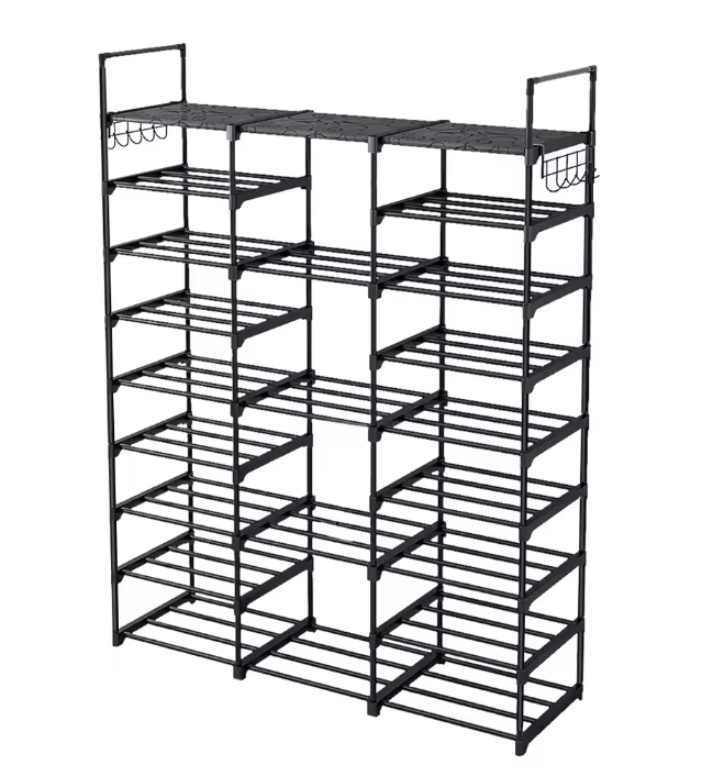 Schoenenrek met 9 Niveaus – Staand Opbergsysteem met Haken voor Entree, Hal en Kleedkamer