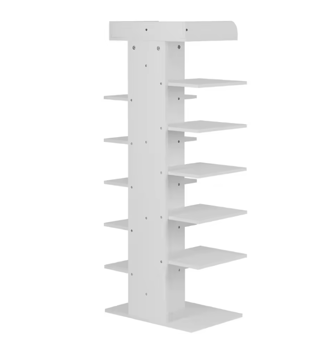 Witte Schoenenkast met 12 Vakken – Ruimtebesparend Houten Schoenenrek