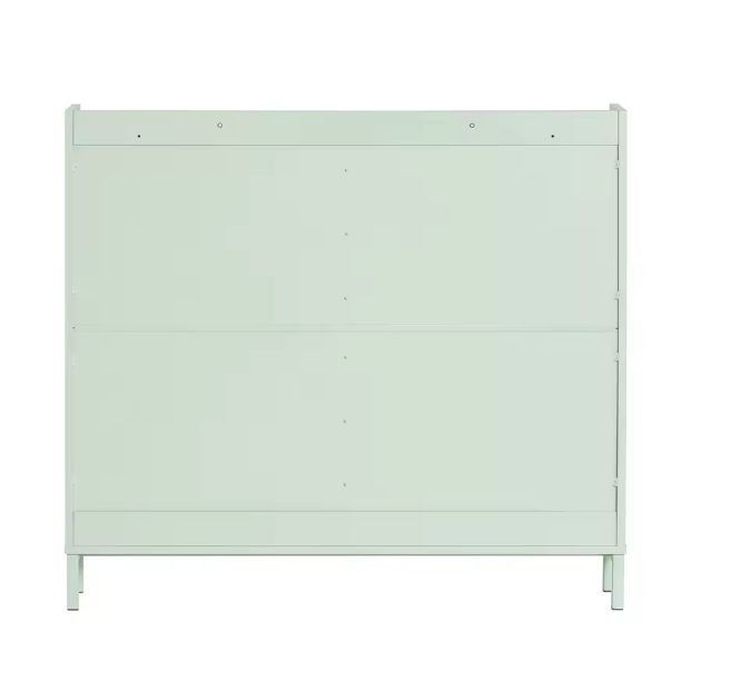 Smal Schoenenrek met 4 Kleppen – 8-Planks Schoenenkast van MDF en Metaal, Groen