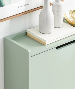 Smal Schoenenrek met 4 Kleppen – 8-Planks Schoenenkast van MDF en Metaal, Groen