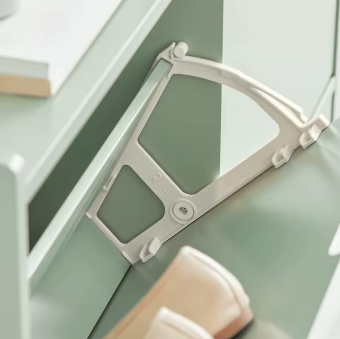 Smal Schoenenrek met 4 Kleppen – 8-Planks Schoenenkast van MDF en Metaal, Groen