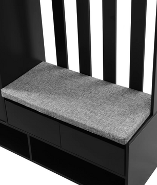 Halkapstok met Zitbank en Opbergruimte – Multifunctionele Kapstokkast Zwart