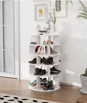 5-Laags Roterend Schoenenrek – 360° Draaibare Schoenenorganizer voor 24 Paar