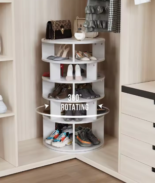 5-Laags Roterend Schoenenrek – 360° Draaibare Schoenenorganizer voor 24 Paar