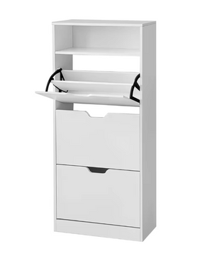 3-Laags Schoenenkast met Klapladen – Smal Schoenenrek van E1 Plaat