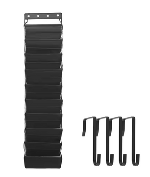 10-Laags Over-de-Deur Schoenenorganizer – Hangend Stoffen Schoenenrek Zwart