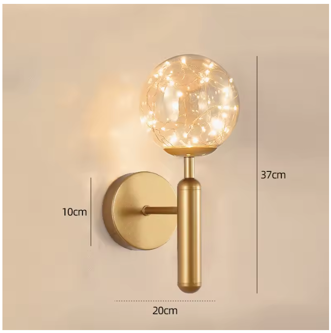 Moderne Glazen Sterren Wandlamp – Decoratieve LED Verlichting voor Slaapkamer & Woonkamer