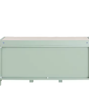 Schoenenbank met Opbergruimte – Smal Groen Schoenenrek met 2 Deuren en Mand