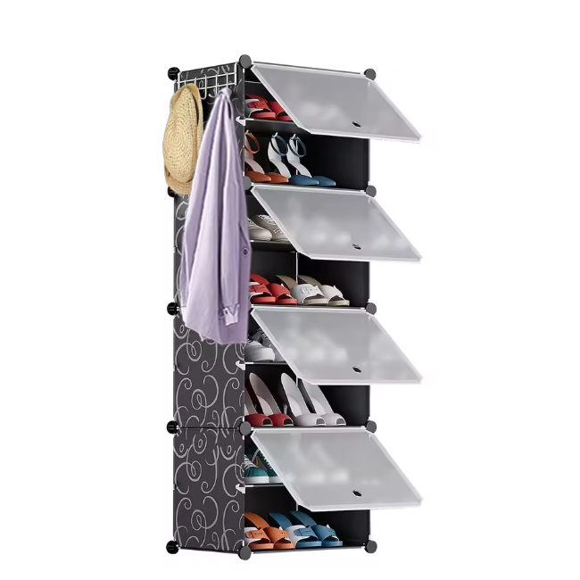 Schoenenrek voor 16 Paar – 8-Laags Stofdichte Schoenenkast