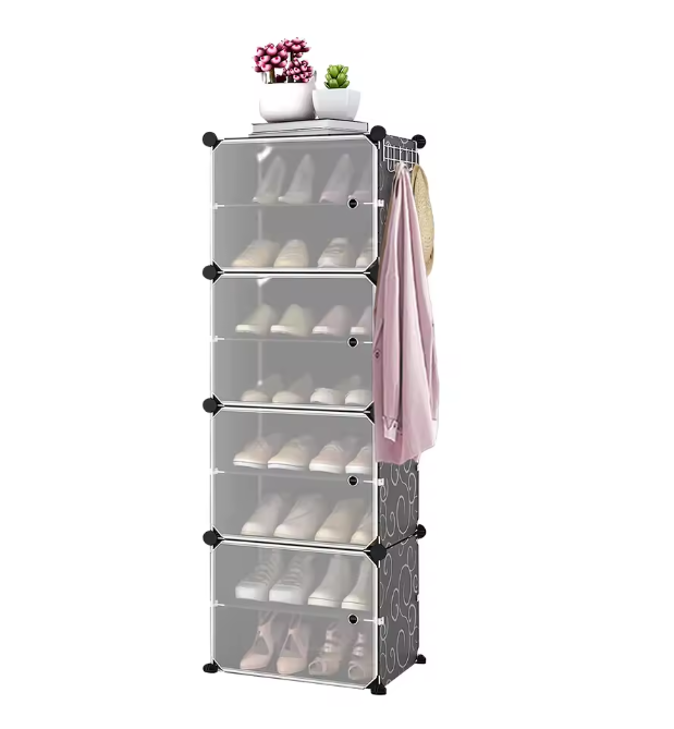 Schoenenrek voor 16 Paar – 8-Laags Stofdichte Schoenenkast