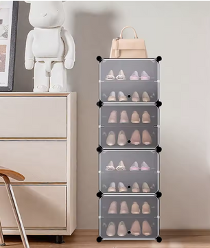 Schoenenrek voor 16 Paar – 8-Laags Stofdichte Schoenenkast